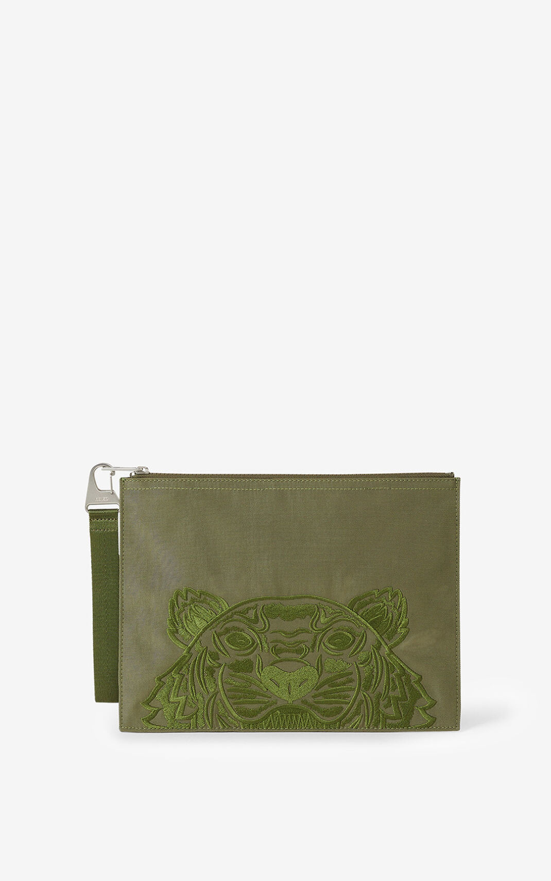 Pochette Kenzo Large Toile Kampus Tiger Homme Vert Olive | WMSZ-35184